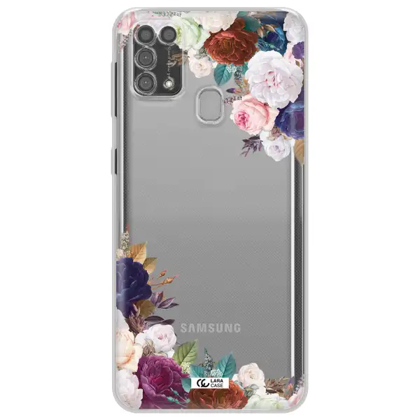 a corner of flowers with leaves Samsung M31 Clear TPU Case