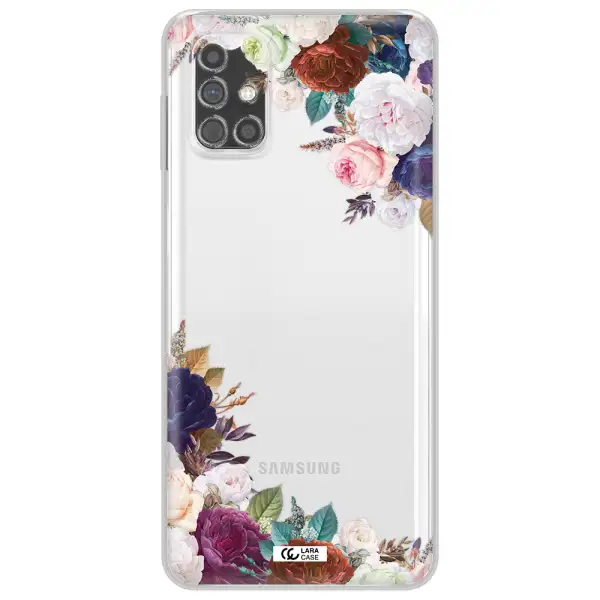 a corner of flowers with leaves Samsung M31S Clear TPU Case