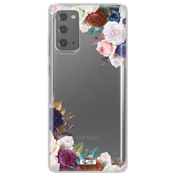 a corner of flowers with leaves Samsung Note 20 Clear TPU Case