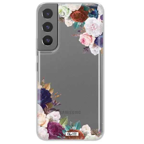 a corner of flowers with leaves Samsung S 22 Clear TPU Case