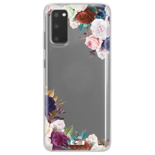 a corner of flowers with leaves Samsung S20 Clear TPU Case