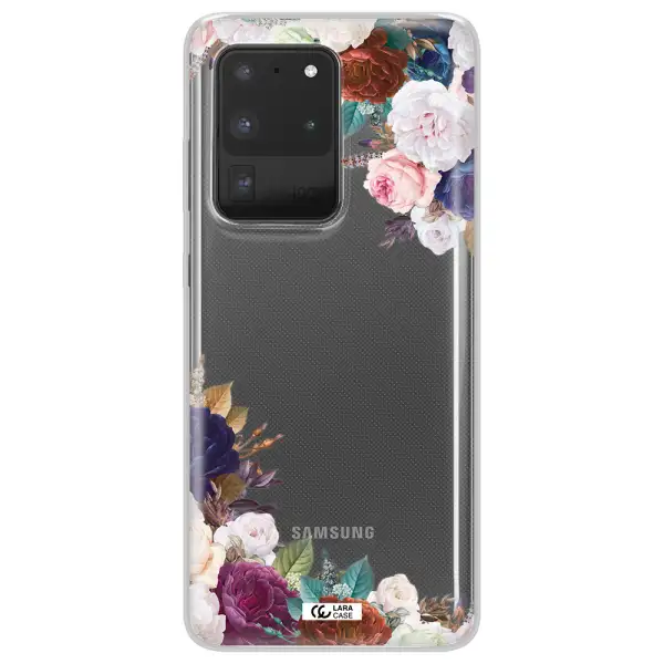 a corner of flowers with leaves Samsung S20 Ultra Clear TPU Case