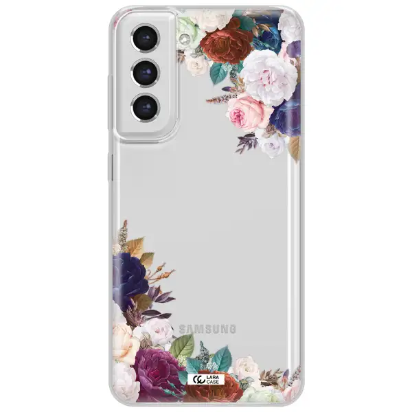 A Corner Of Flowers With Leaves Samsung S21 Fe Clear Tpu Case