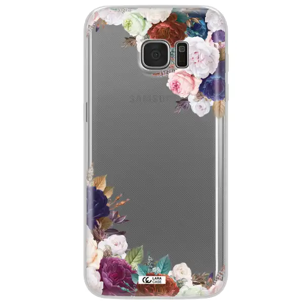 a corner of flowers with leaves Samsung S7 Edge Clear TPU Case