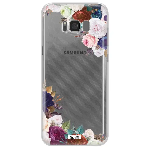 a corner of flowers with leaves Samsung S8 Clear TPU Case