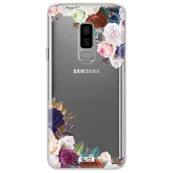 a corner of flowers with leaves Samsung S9 Plus Clear TPU Case