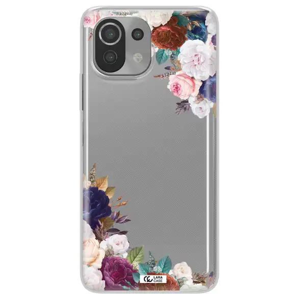 a corner of flowers with leaves Xiaomi Mi 11 Lite Clear TPU Case