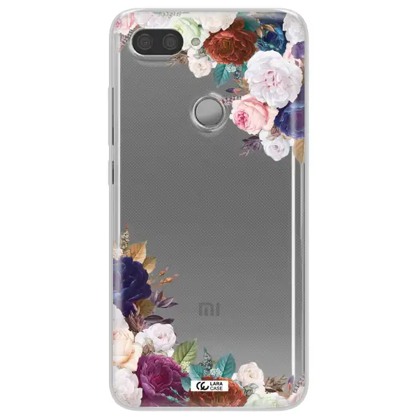 a corner of flowers with leaves Xiaomi Mi 8 Lite Clear TPU Case