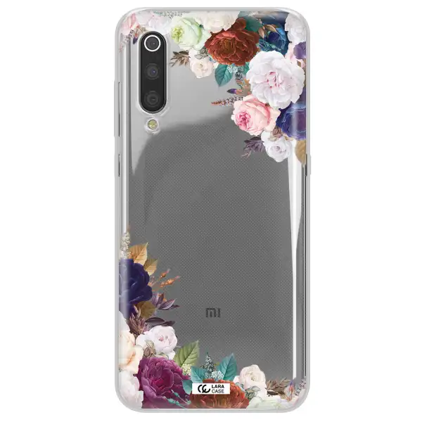 a corner of flowers with leaves Xiaomi Mi 9 Clear TPU Case