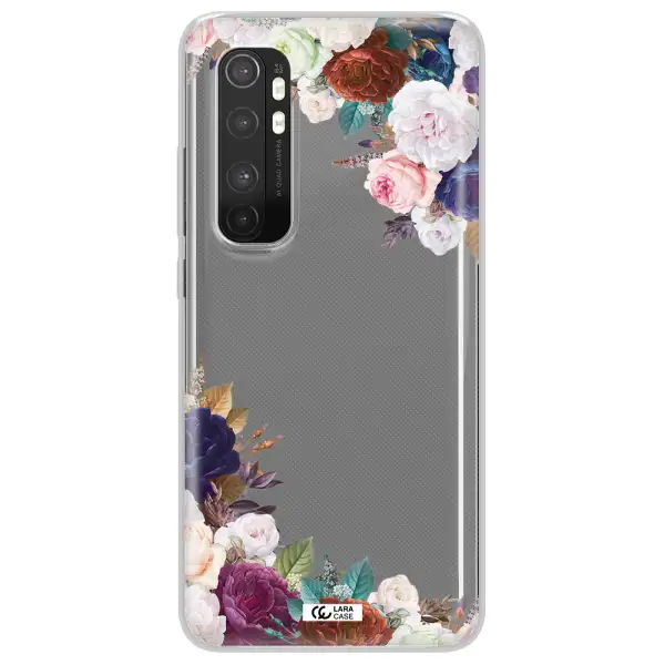 a corner of flowers with leaves Xiaomi Mi Note 10 Lite Clear TPU Case
