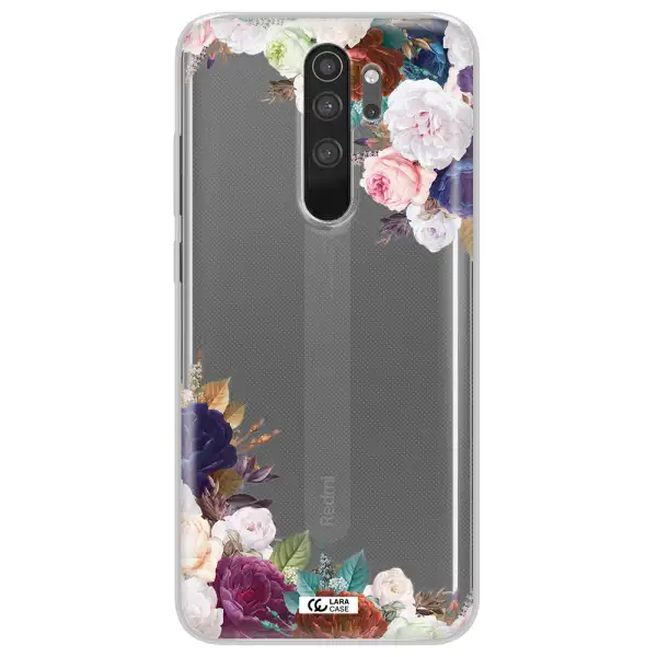 a corner of flowers with leaves Xiaomi Note 8 Pro Clear TPU Case