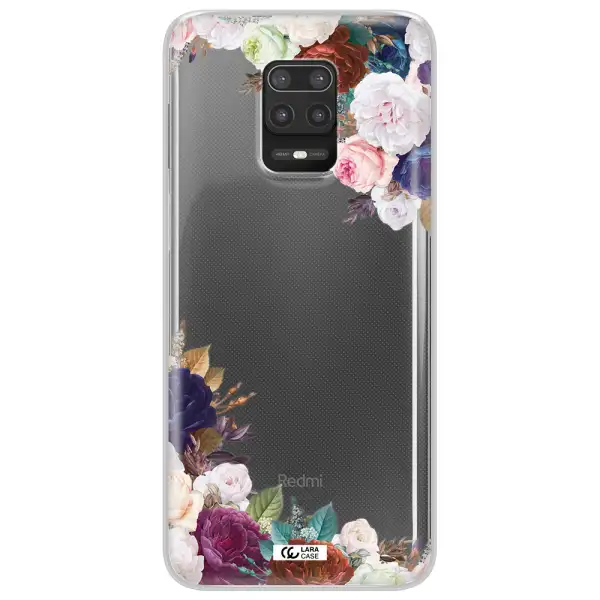 a corner of flowers with leaves Xiaomi Note 9S Clear TPU Case
