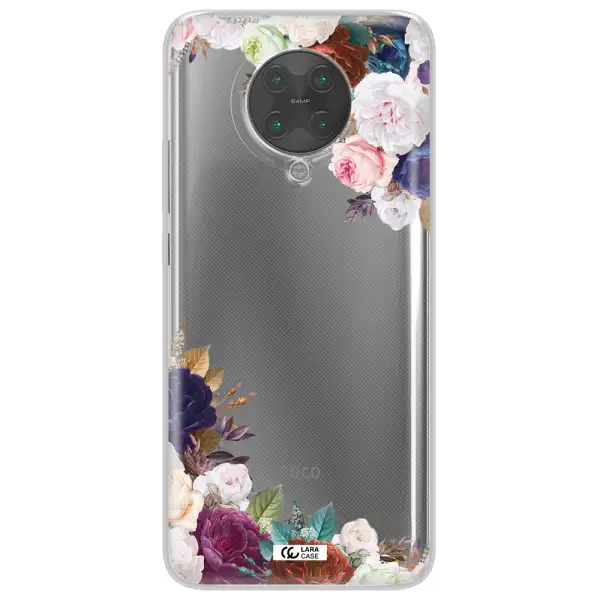 a corner of flowers with leaves Xiaomi Poco F2 Pro Clear TPU Case