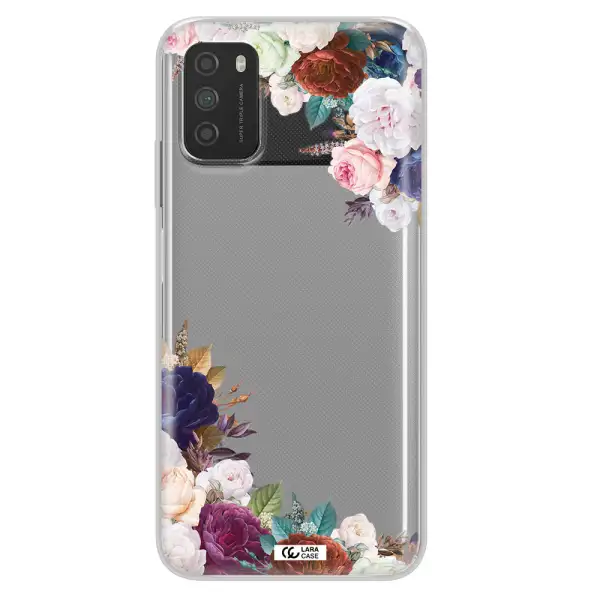 a corner of flowers with leaves Xiaomi Poco M3 Clear TPU Case