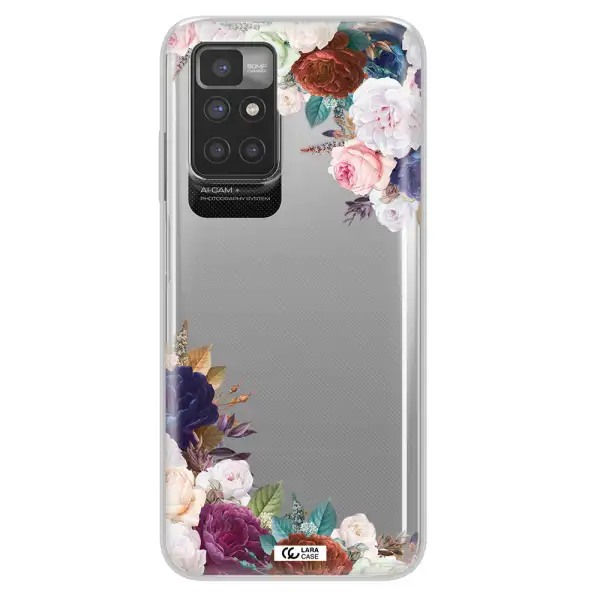 a corner of flowers with leaves Xiaomi Redmi 10 Clear TPU Case