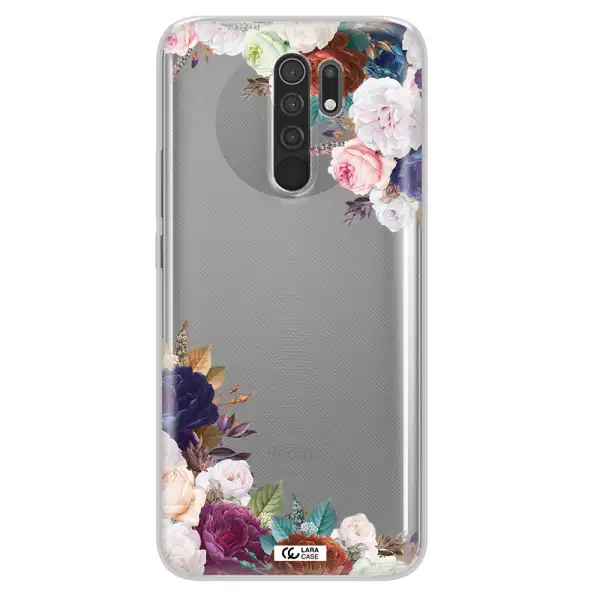 a corner of flowers with leaves Xiaomi Redmi 9 Clear TPU Case
