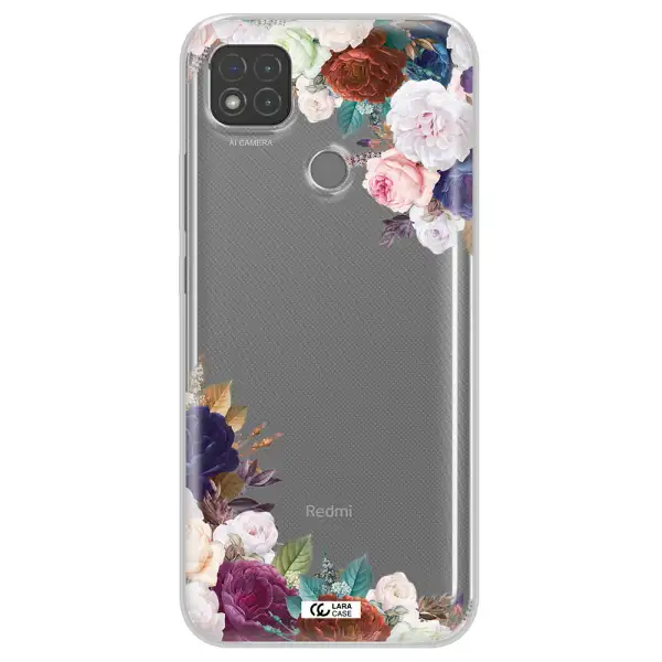 a corner of flowers with leaves Xiaomi Redmi 9C Clear TPU Case