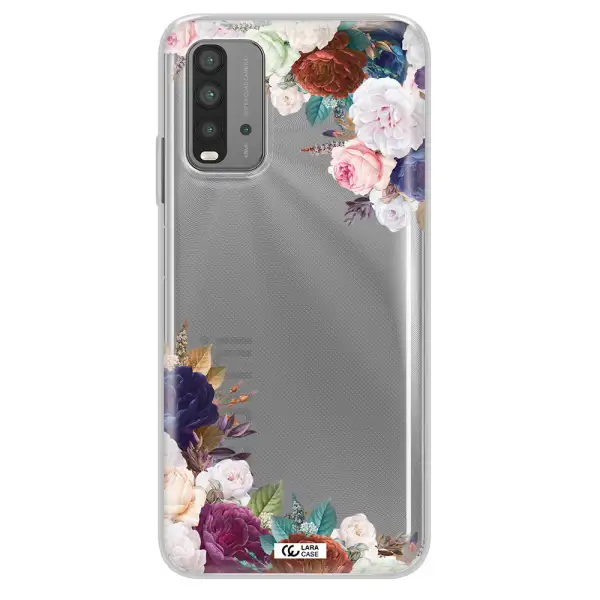 a corner of flowers with leaves Xiaomi Redmi 9T Clear TPU Case