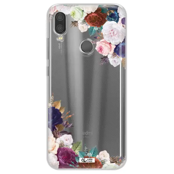 a corner of flowers with leaves Xiaomi Redmi Note 7 Clear TPU Case