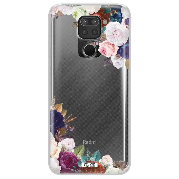 a corner of flowers with leaves Xiaomi Redmi Note 9 Clear TPU Case