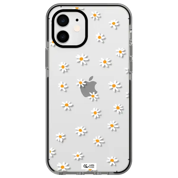 a white background with orange dots Apple iPhone 11 impact black border Case