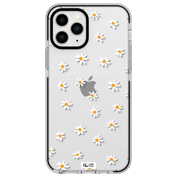 a white background with orange dots Apple iPhone 11 pro impact black border Case