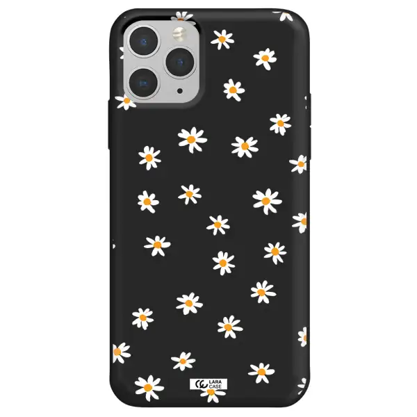 a white background with orange dots Apple iPhone 11 pro max Silicone black Case