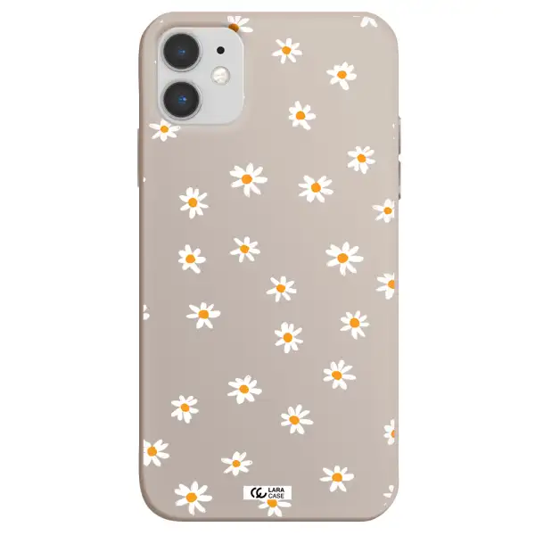 a white background with orange dots Apple iPhone 11 Silicone Stone Case