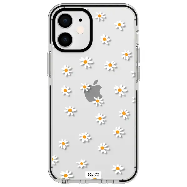 a white background with orange dots Apple iPhone 12 mini impact black border Case