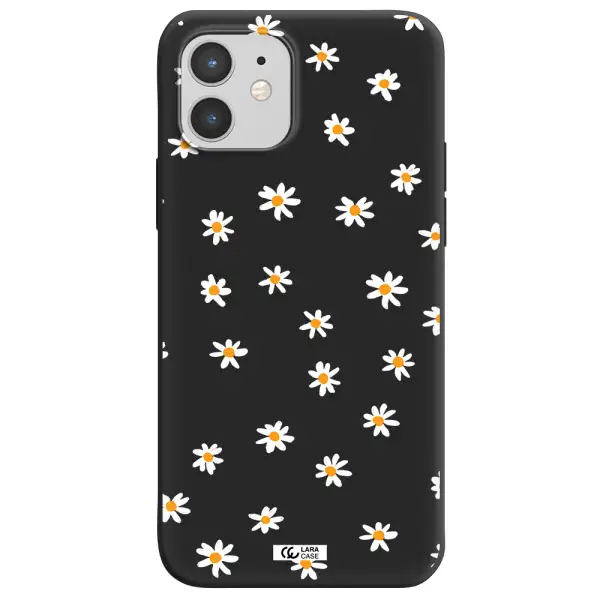 a white background with orange dots Apple iPhone 12 mini Silicone black Case
