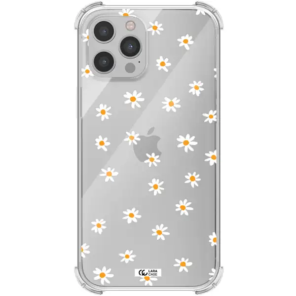 a white background with orange dots Apple iPhone 12 pro Clear PC Case