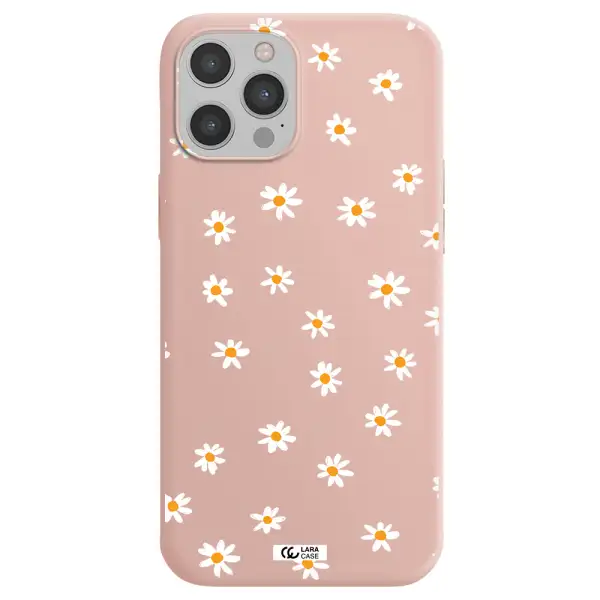 a white background with orange dots Apple iPhone 12 pro max Silicone pastel pink Case
