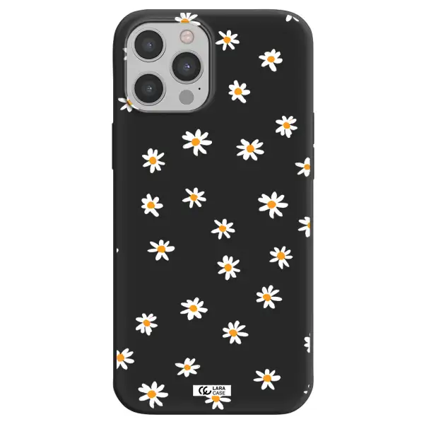 a white background with orange dots Apple iPhone 12 pro Silicone black Case