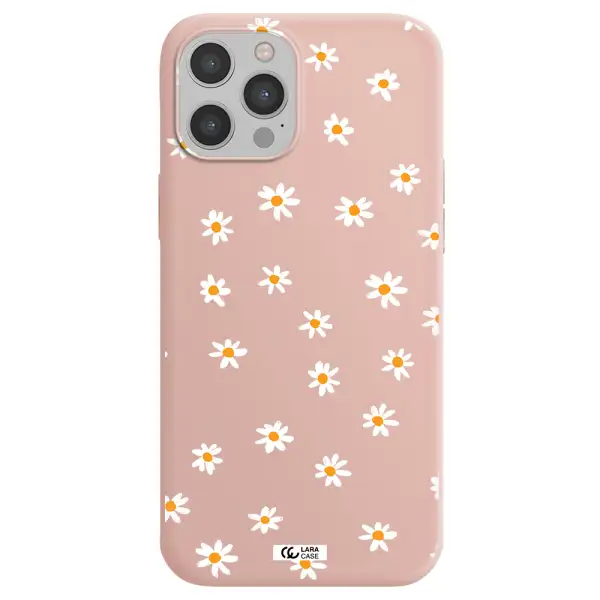 a white background with orange dots Apple iPhone 12 pro Silicone pastel pink Case