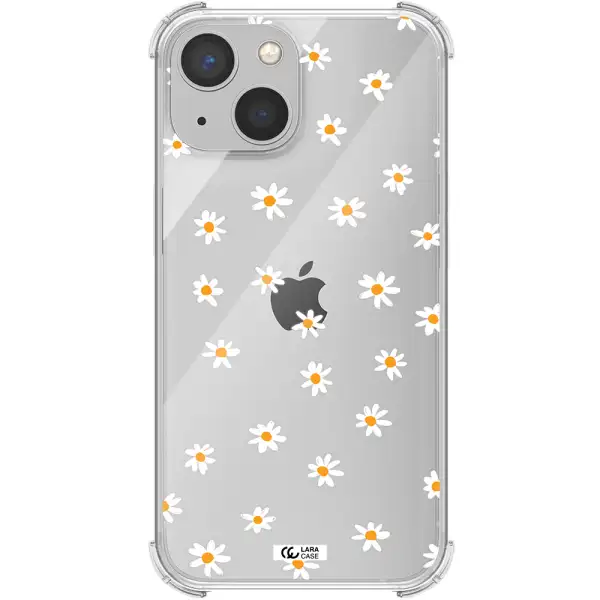 a white background with orange dots Apple iPhone 13 mini Clear PC Case