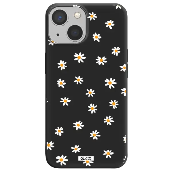 a white background with orange dots Apple iPhone 13 mini Silicone black Case