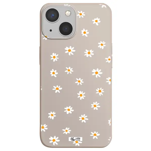 a white background with orange dots Apple iPhone 13 mini Silicone Stone Case