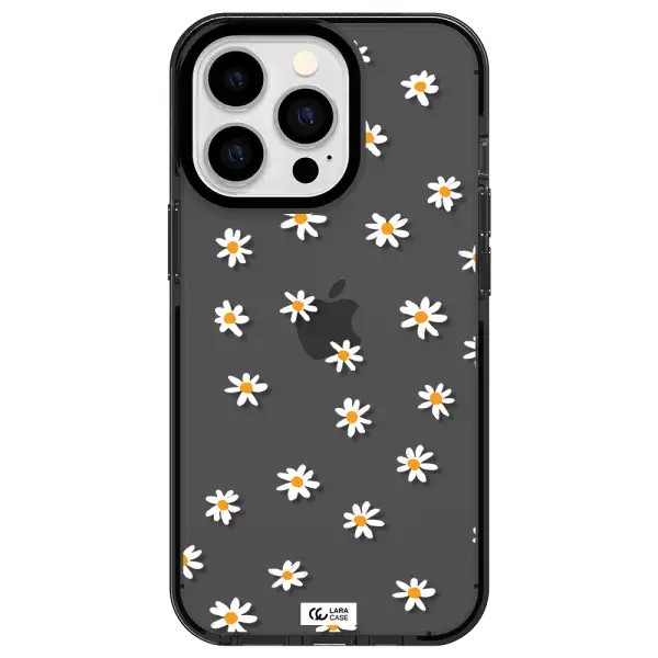 a white background with orange dots Apple iPhone 13 Pro impact Smoke Black Case