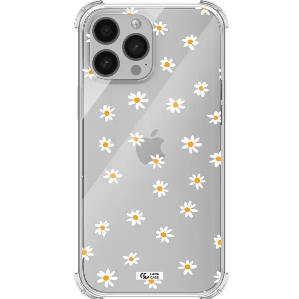 a white background with orange dots Apple iPhone 13 Pro Max Clear PC Case