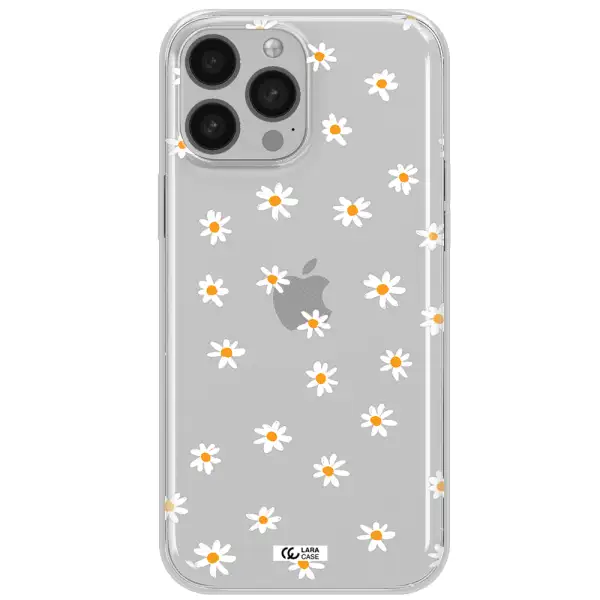 a white background with orange dots Apple iPhone 13 Pro Max Clear TPU Case