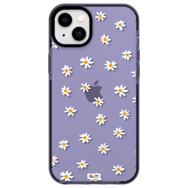 a white background with orange dots Apple iPhone 14 plus impact Lilac Case