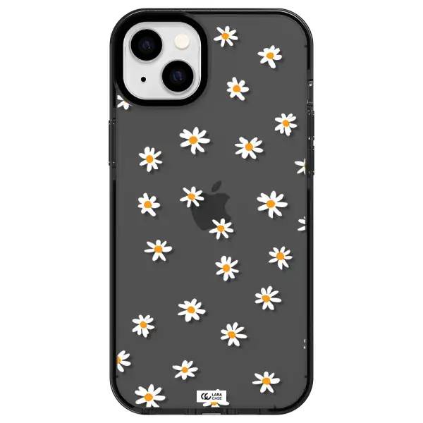 a white background with orange dots Apple iPhone 14 plus impact Smoke Black Case