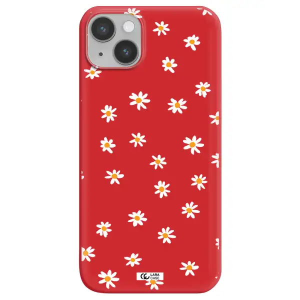 a white background with orange dots Apple iPhone 14 plus Silicone Imperial Red Case