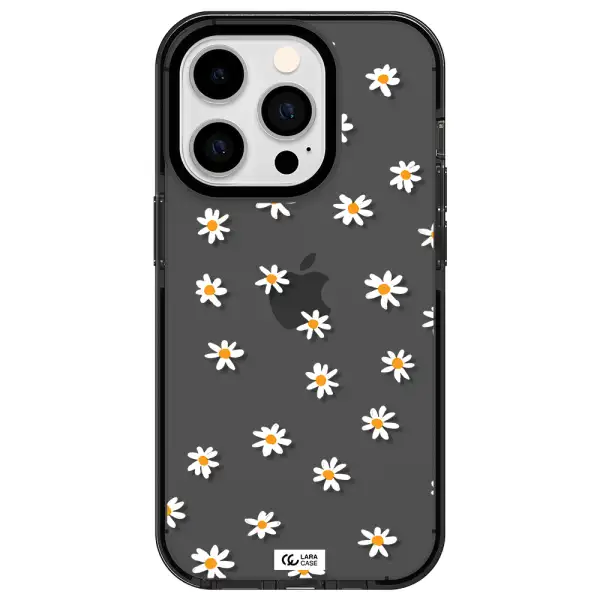 a white background with orange dots Apple iPhone 14 pro impact Smoke Black Case
