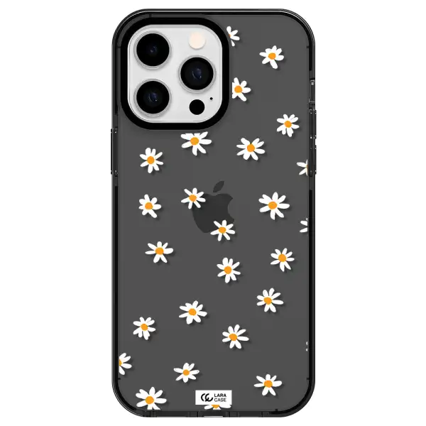a white background with orange dots Apple iPhone 14 pro max impact Smoke Black Case