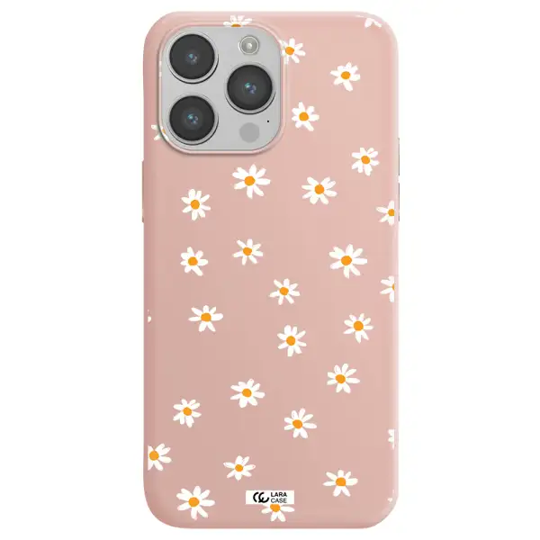 a white background with orange dots Apple iPhone 14 pro Silicone pastel pink Case