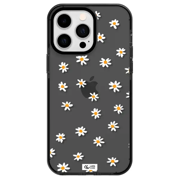 a white background with orange dots Apple iPhone 15 Pro impact Smoke Black Case