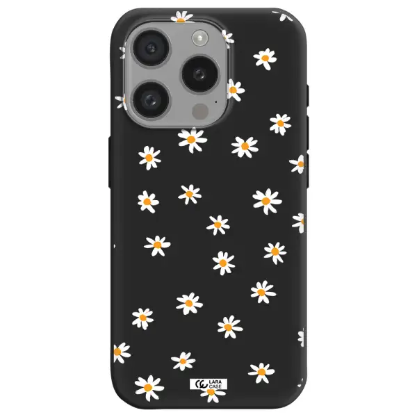 A White Background With Orange Dots Apple Iphone 15 Pro Silicone Black Case