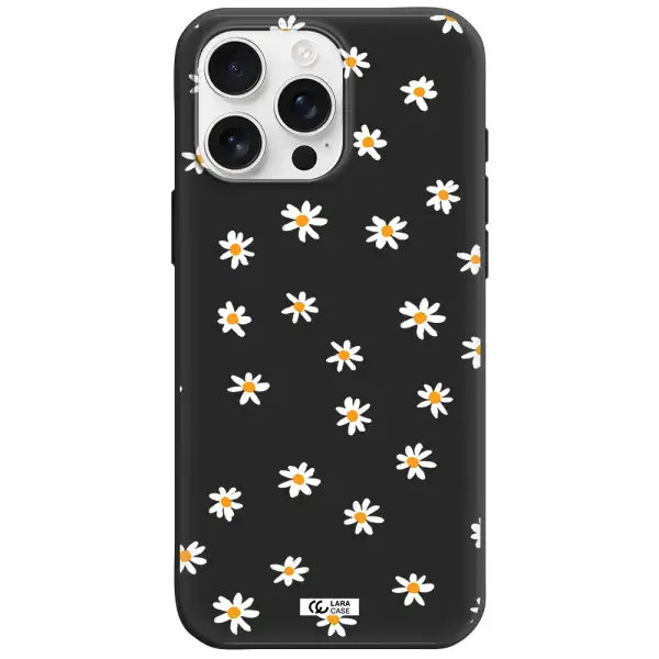 A White Background With Orange Dots Apple Iphone 16 Pro Max Silicone Black Case