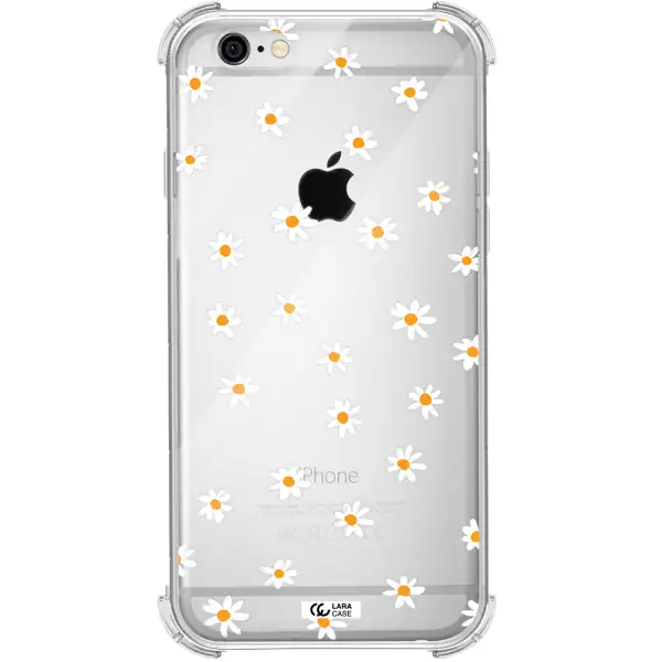 a white background with orange dots Apple iPhone 6 Clear PC Case